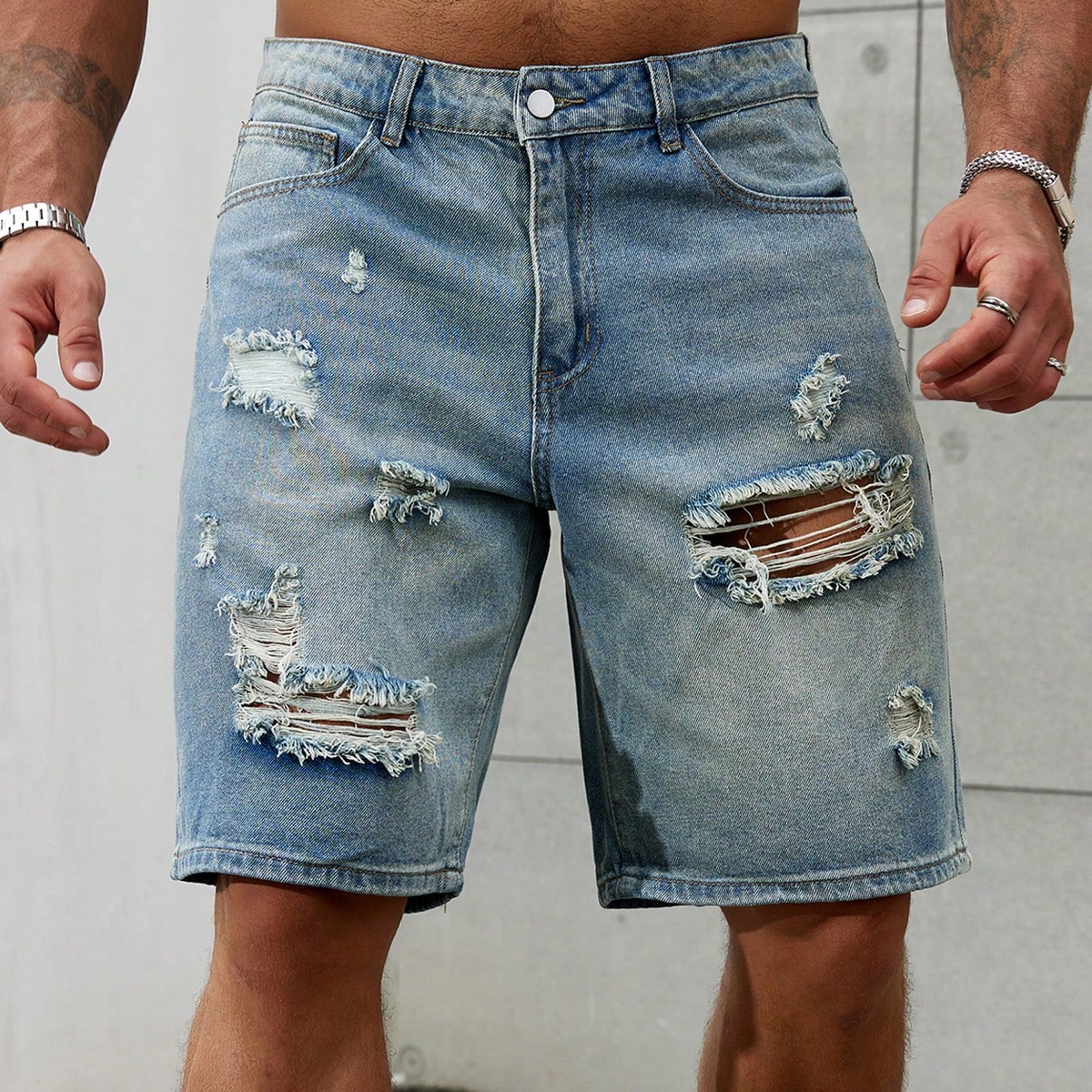 New Fashion Mens Ripped Short  - مراجعة Streetwear Brand For Men وسعره