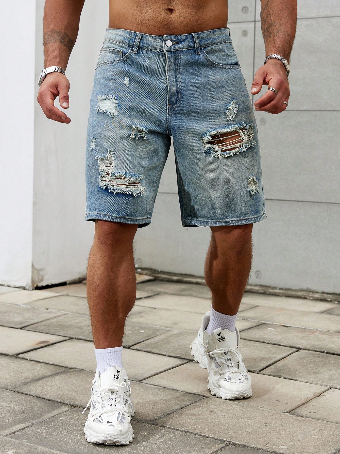 New Fashion Mens Ripped Short  - مراجعة Streetwear Brand For Men وسعره