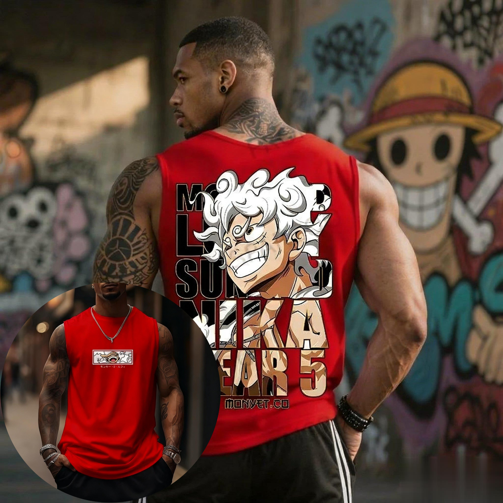 One Piece Luffy Gear 5 Tank To - مراجعة Streetwear Brand Japan وسعره