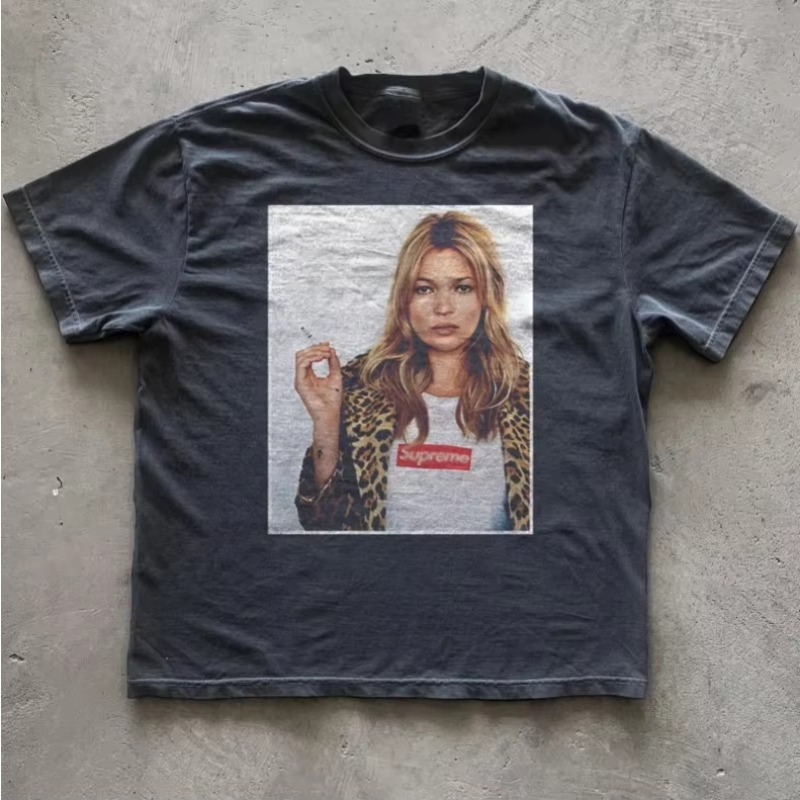 Summer American Y2K printed co - مراجعة Supreme Box Logo Tee وسعره