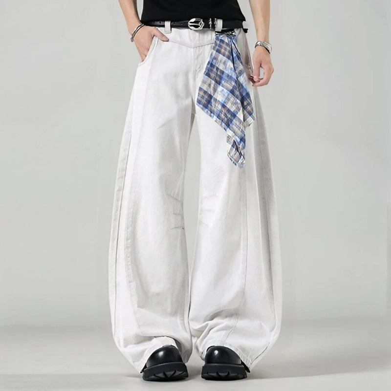 Men's Loose Wide Leg Plaid Pan - مراجعة Streetwear Brand For Men وسعره