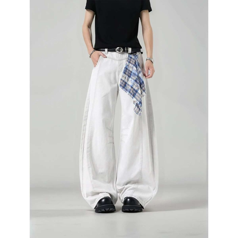 Men's Loose Wide Leg Plaid Pan - مراجعة Streetwear Brand For Men وسعره