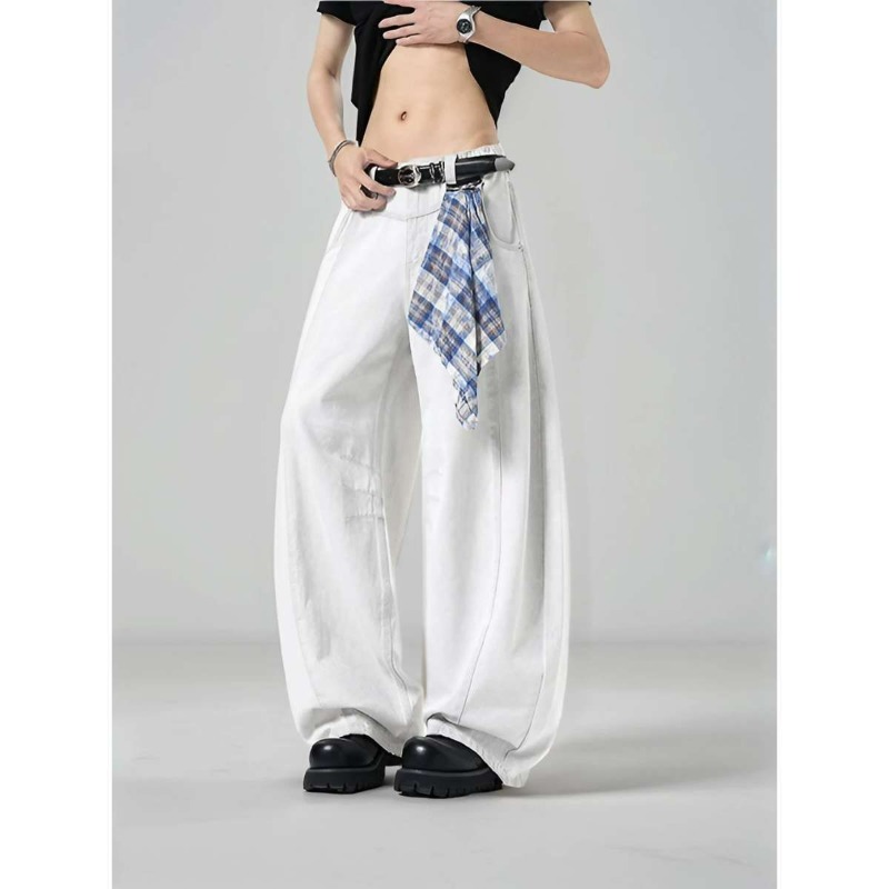 Men's Loose Wide Leg Plaid Pan - مراجعة Streetwear Brand For Men وسعره